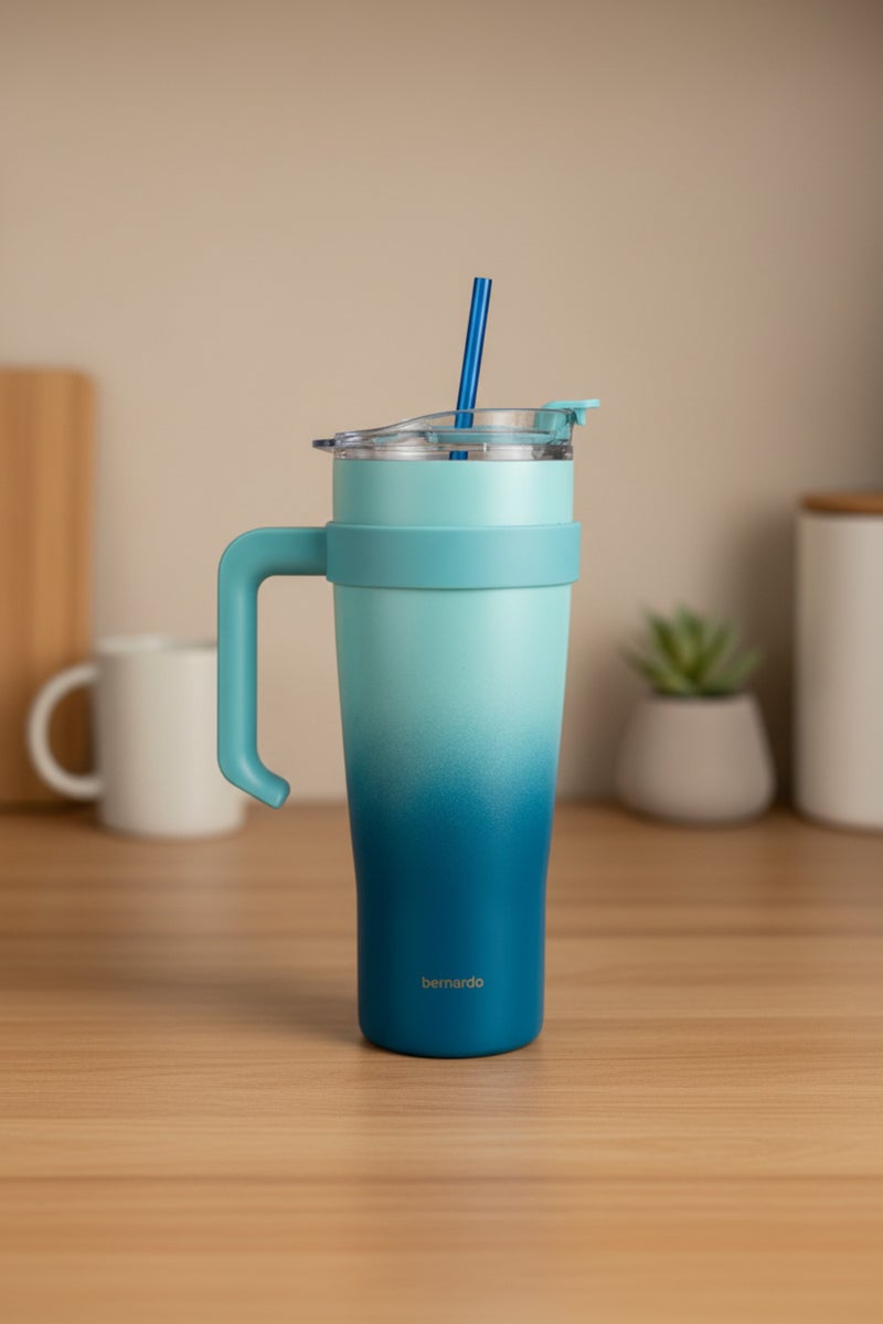 Bernardo Alto Thermos Cup with Straw Navy Blue 1000ml (Made in Turkey) - Image 4